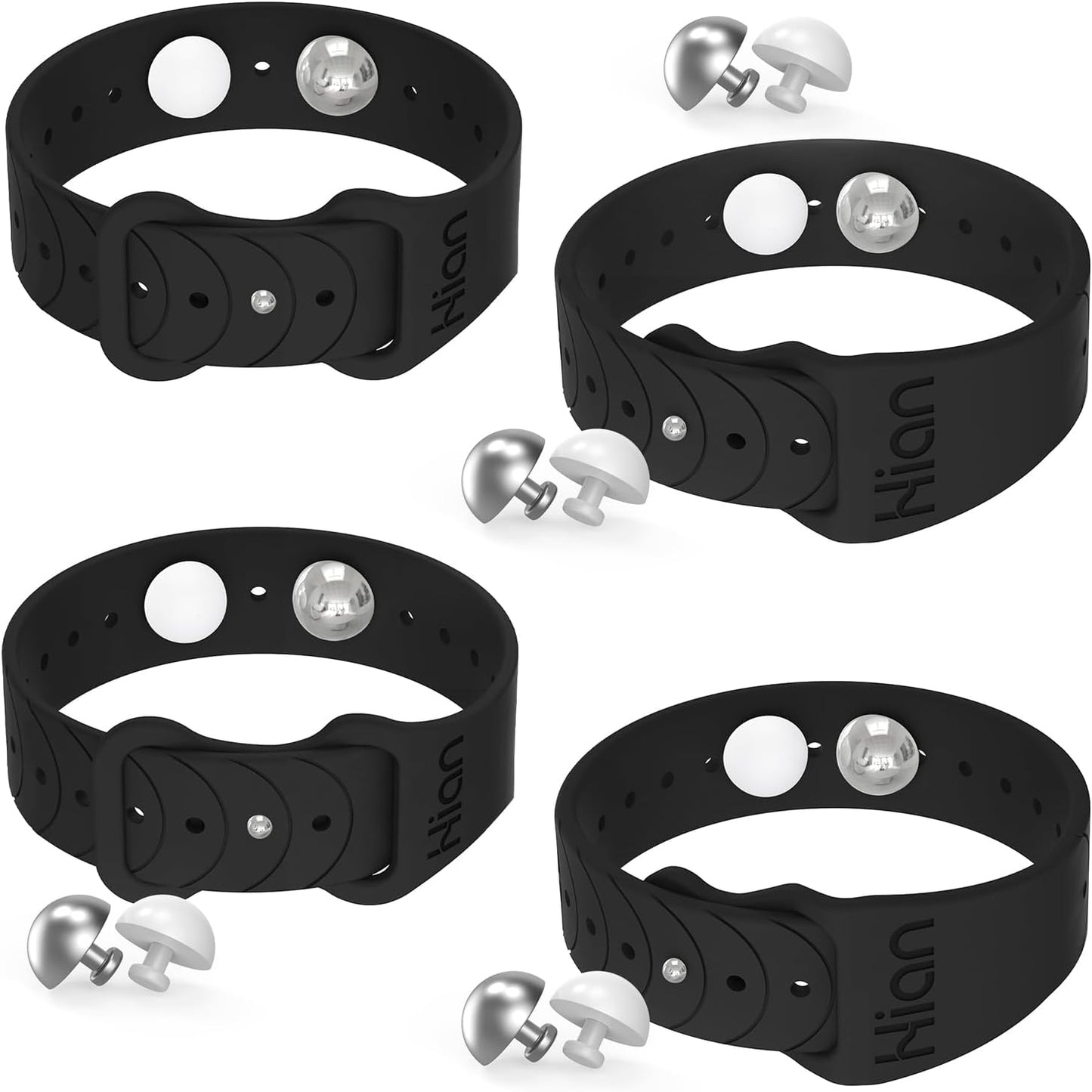 Hion Motion Sickness Bracelets Sea Sickness Wristbands for Motion Sickness/Morning Sickness/Pregnancy Nausea Anti Nausea Wristband Acupressure Nausea Bands Motion Sickness Bands（2Pairs Black）