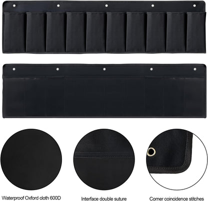 RV Shoe Pockets 10 Pockets Heavy Hanging Bedside Storage Organizer with Sturdy Hooks Storage Pockets Hangs on Bed for Shoes Toys and Tool Accessories