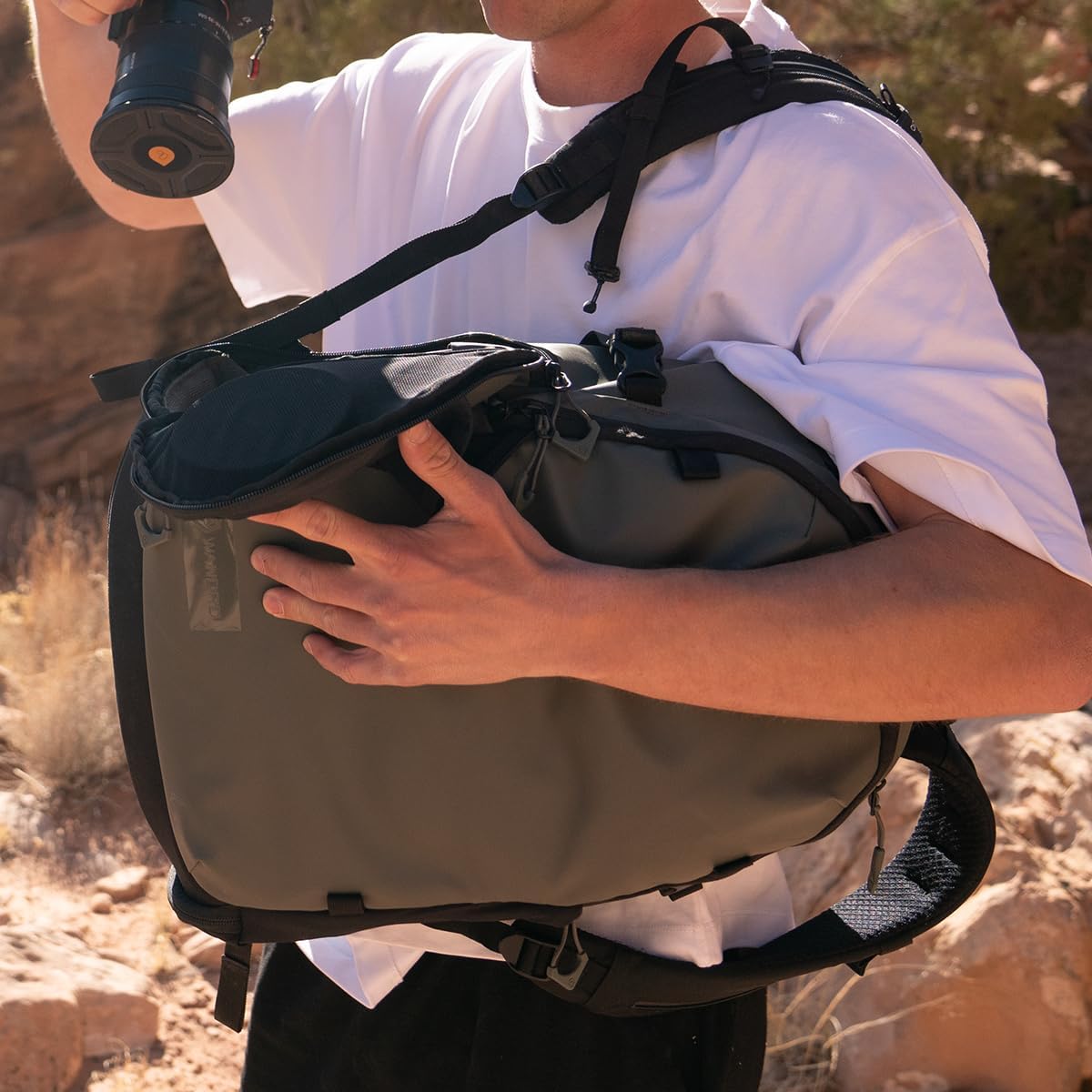 WANDRD STRATUS Photo 18L: Weather-Resistant Camera Backpack and Camera Bag - Dual Side Access, and Compact Storage for Modern Creators (Black)