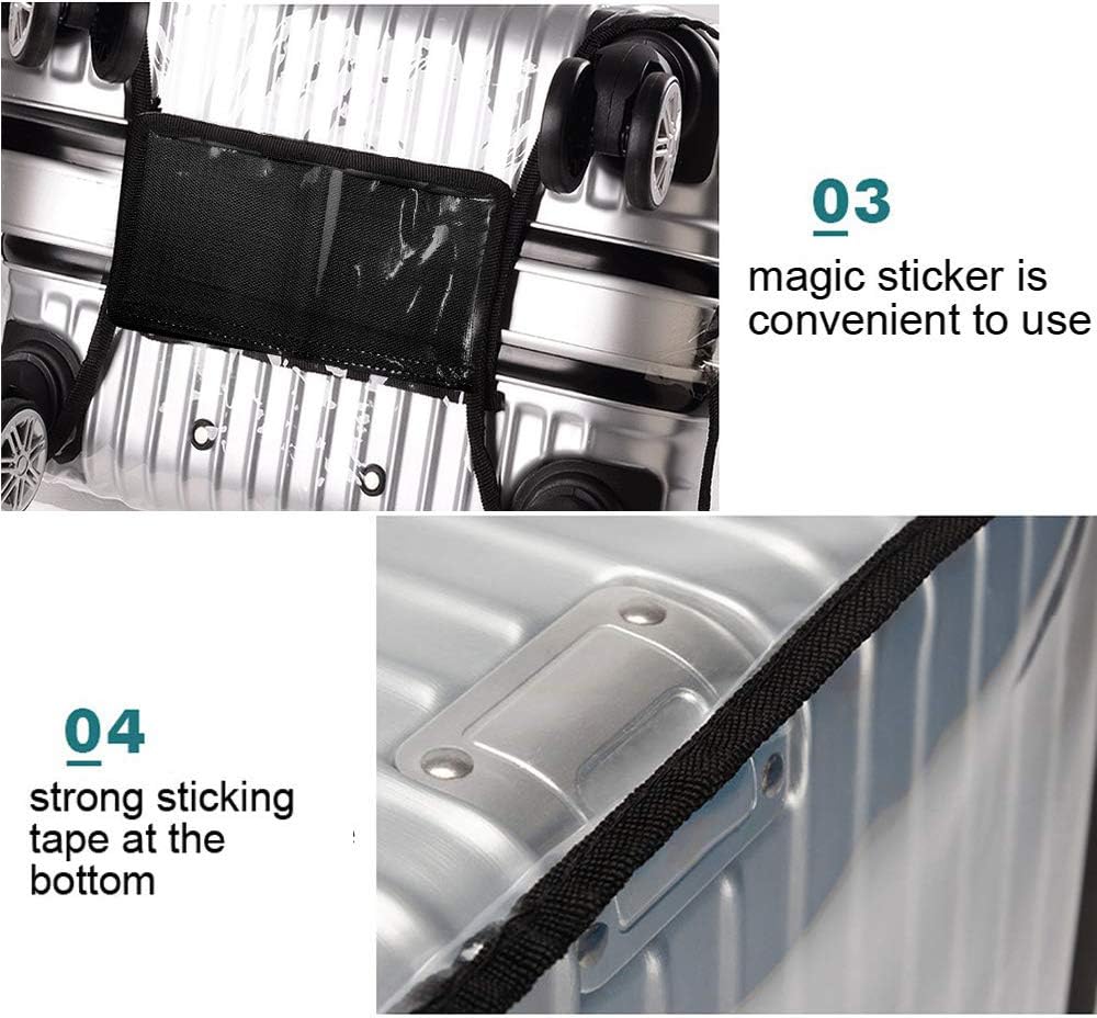 24 Inch PVC Luggage Protector Cover for TSA Approved Clear Suitcase Protector 24-25 Inch Transparent Luggage Protective Cover Case Suitable for 24"-25"