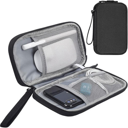 Electronics Accessories Bag / Electronic Organizer Case, Durable Small Electronics Accessories Storage Bag for Various USB, Cables, Hard Drive, Phone, Cords and Power Travel Gadget Carry Bag, Black