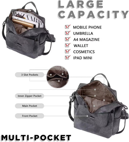 PU Leather Backpack Purse for Women Fashion Multipurpose Design Handbag Ladies Shoulder Bags Travel Backpack Pink