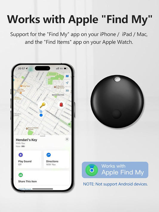 Tracker Tags, Item Finder Work with Apple Find My (iOS Only), Tracking Device Locator Smart Tag for Luggage, Keys, Wallet, Bike, Pets, Bags (Multi-Color, 4 Pack)