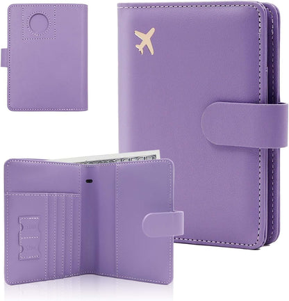 Melsbrinna Premium Leather Passport Holder Covers Case, Waterproof Rfid Blocking Travel Wallet Passport Holder with Pen Holder, Cute Passport Book for Women/Men