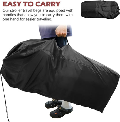 DOERDO Stroller Transport Bags, Large Foldable Carrying Storage Bag for Airplane Gate Check Train Travel, 19.6x23.3Inch