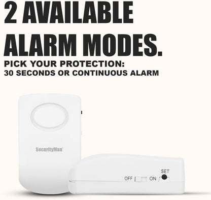 Securityman Door Handle Alarm with 130dB Vibration Triggered Portable Door Alarms When Opened - Perfect for Kids, Toddler, Elderly, Hotel, Travel, Bedroom (2 Pack Door Security)