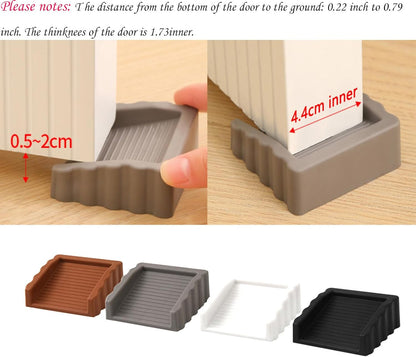 Rubber Doors Stops Door Stop Wedges, Door Wedges to Keep Door Open, Pack of 3 (Grey)