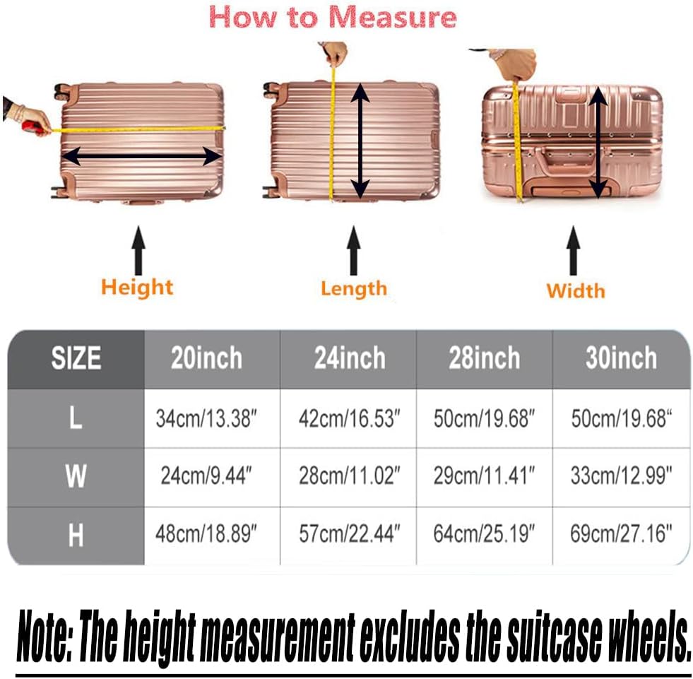 Clear PVC Luggage Cover 3 Piece Set, 0.2mm Thick Lightweight Waterproof, Dustproof, Anti-Scratch Suitcase Cover Set, Luggage Covers for Suitcase TSA Approved, Fits 19"-29" Wheeled Luggage