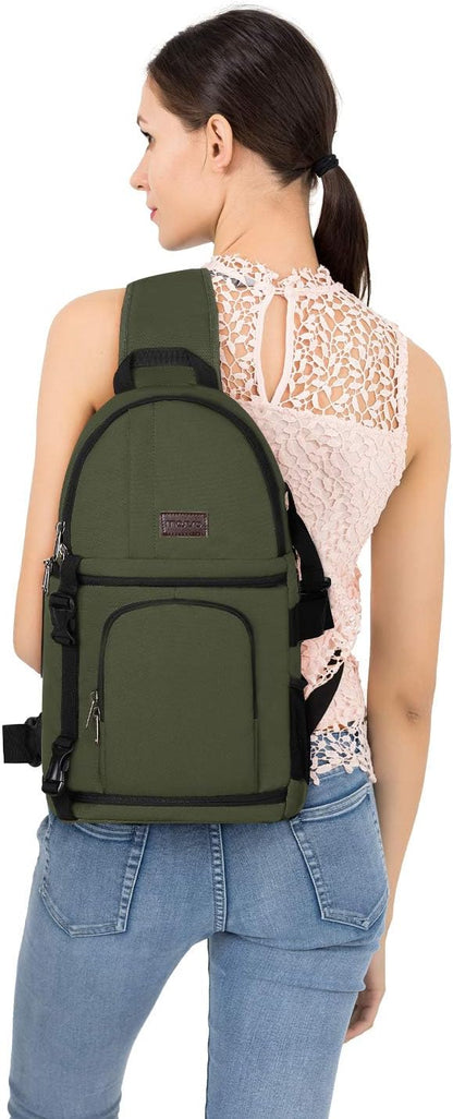 MOSISO Camera Sling Bag, DSLR/SLR/Mirrorless Camera Backpack Case Shockproof Photography Backpack with Tripod Holder & Removable Modular Inserts Compatible with Canon/Nikon/Sony/Fuji