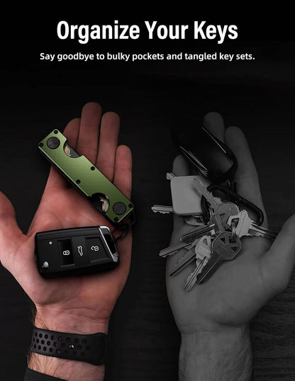 Key Organizer Key Holder Compact Key Case Minimalist Metal Key Chain Key Holder for Keychain Secures 8-10 Keys EDC
