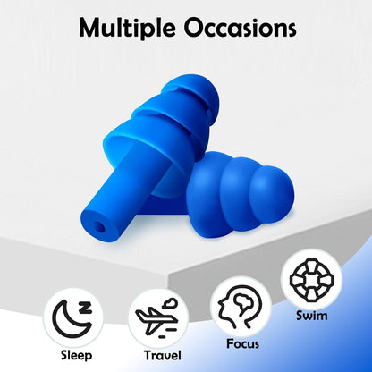 20 Pairs Ear Plugs for Sleeping Noise Cancelling, Reusable Silicone Sound Blocking Earplugs, Waterproof Noise Reduction Ear Plugs for Shooting, Swimming, Concerts, Snoring