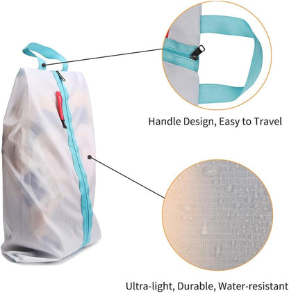 pack all Ultralight Shoe Bag for Travel, Water-Resistant Shoe Pouch for Gym, Odor-Resistant Soccer Cleats Bag for Sport (White, 1-Pack)