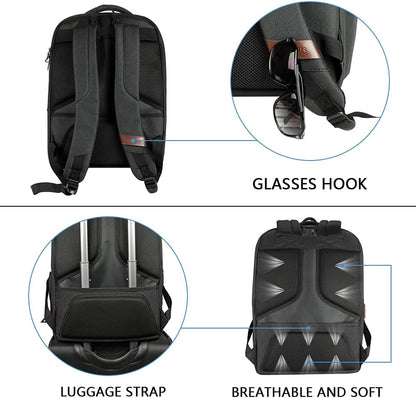 KROSER Laptop Backpack Large Computer Backpack Fits up to 17.3 Inch Laptop with USB Charging Port Water-Repellent Travel Backpack Casual Daypack for Business/College/Women/Men-Charcoal Black