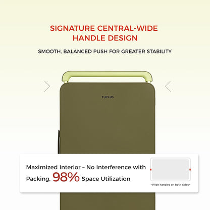 TUPLUS 20” Carry-On Hardside Luggage Lightweight ABS Travel Suitcase with Wide Handle Spinner Wheels TSA Combination Lock, Balance Series 2.0,Moss Green