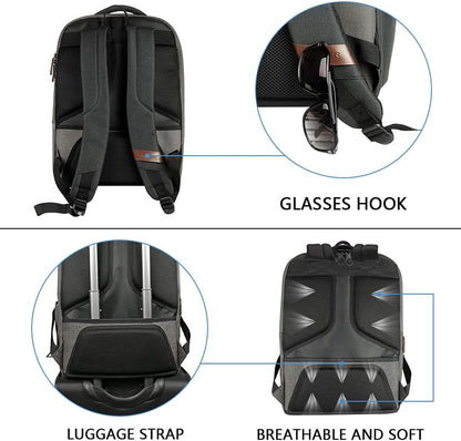 KROSER Laptop Backpack Large Computer Backpack Fits up to 17.3 Inch Laptop with USB Charging Port Water-Repellent Casual Daypack for Travel/Business/College/Women/Men-Grey