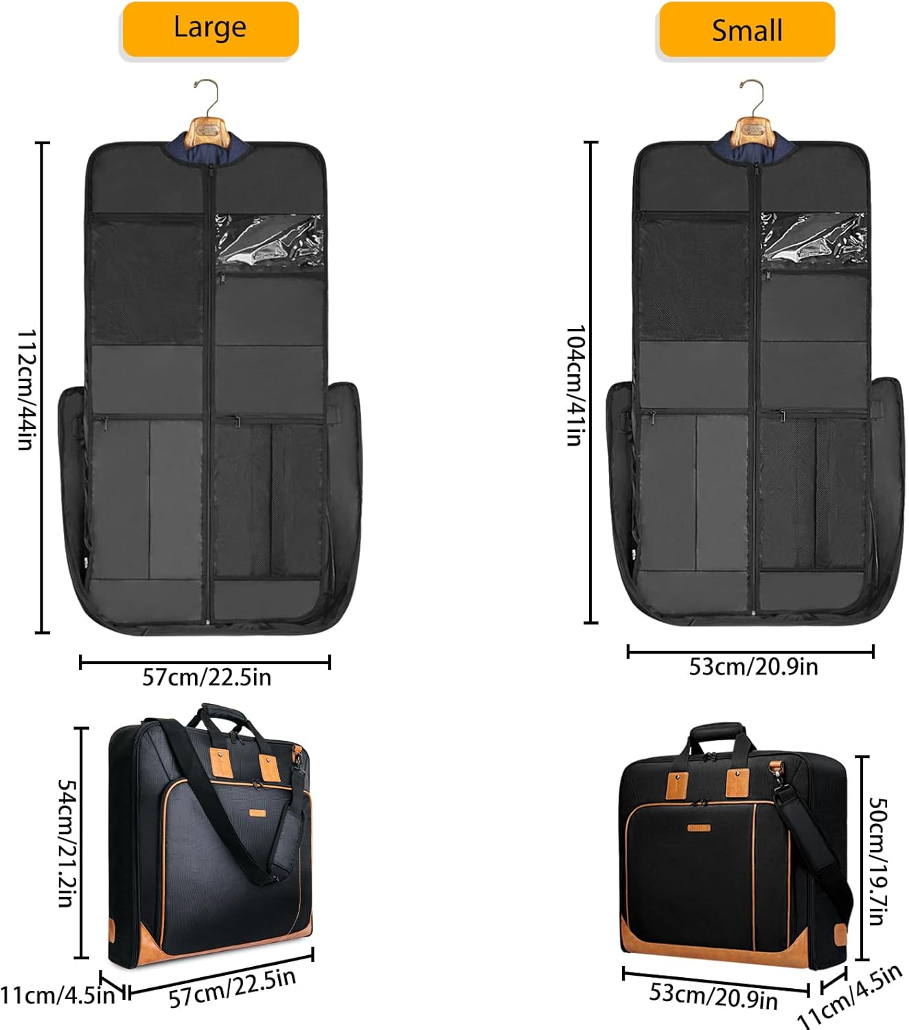 Noozion Garment Bag for Travel Large Carry On Suit Bag Hanging Travel Suit Bags Waterproof Suitcase Luggage Bag for Men Women Business Trips with Shoulder Strap