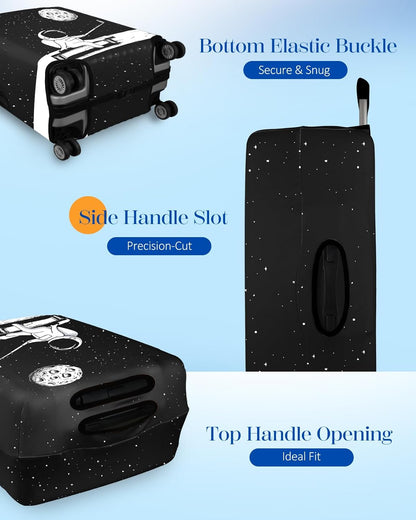 Slohif Luggage Cover for Suitcase Tsa Approved Protector - Luggage Sleeve Large Suit Case Cover Travel Stretch Baggage Case Protective Washable Fit 31-32 Inch Astronaut XL