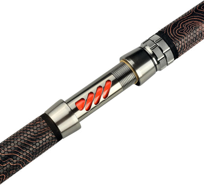 Monster Catfish Fishing Rod - 7' Medium Heavy, 1-Piece Glow in Dark Casting Rod, S-Glass & Carbon Graphite Blend, Durable EVA Foam Super Grip, Catfish Pole for Night Fishing