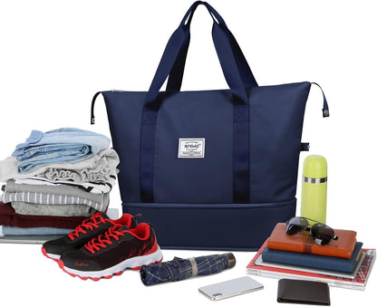 NPBAG Women Travel Duffel, Multi Functional Large Expandable Weekender Carry-on Tote, Gym Workout Overnight Bag, Mommy Hospital Bag for Labor and Delivery