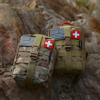 EVERLIT Emergency Trauma Kit, CAT GEN-7 Tourniquet 36" Splint, Military Combat Tactical IFAK for Critical Wounds First Aid, Gun Shots, Severe Bleeding Control (Camouflage)