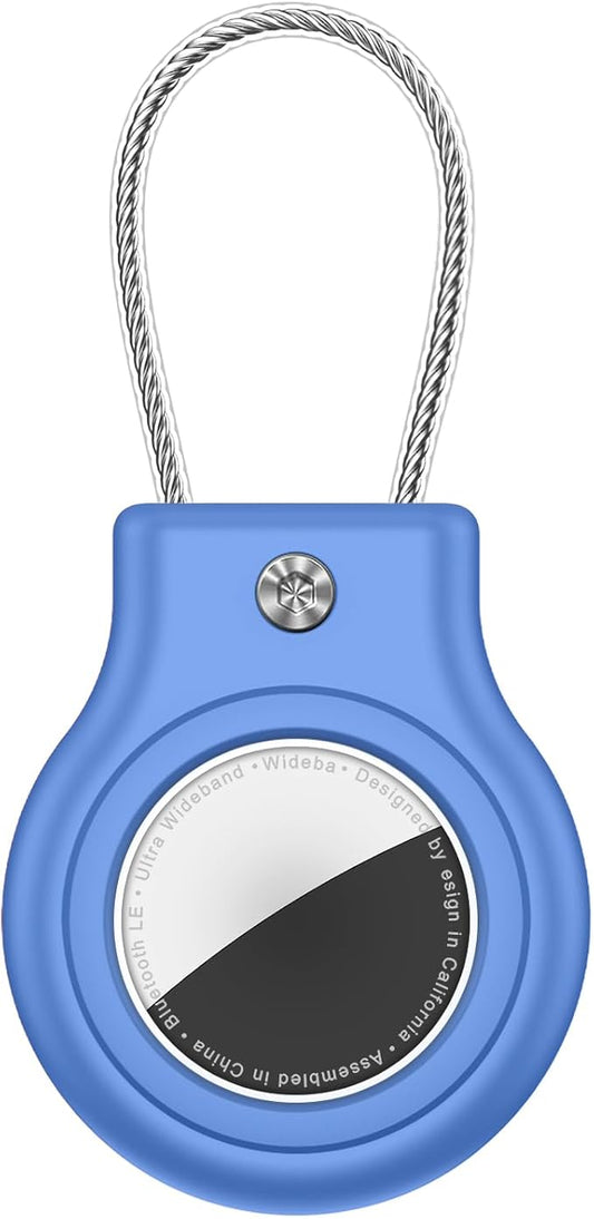 Waterproof Airtag Holder,Airtag Case with Secure Lock,Airtags Keychain for Apple Airtag,Anti-Lost Protective Cover Air tag Accessories for GPS Item Finder Tracker Luggage,Bag,Key,Pet,Cat Dog,Blue