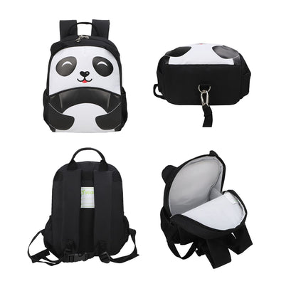 yodo Kids Insulated Toddler Backpack with Safety Harness Leash and Name Label - Playful Preschool Lunch Boxes Carry Bag, Panda