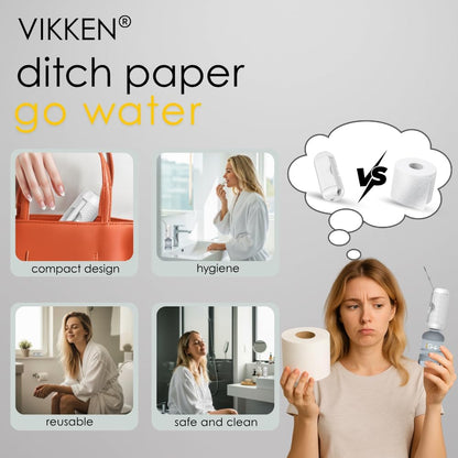 VIKKEN® 250ml iGo X Portable Travel Bidet USB-Type C Rechargeable Electric Mobile Handheld Ultra Strong Water Spray Personal Hygiene Self Care for Women & Men