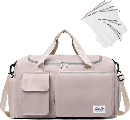 NPBAG Women Travel Duffel, Multi Functional Large Expandable Weekender Carry-on Tote, Gym Workout Overnight Bag, Mommy Hospital Bag for Labor and Delivery