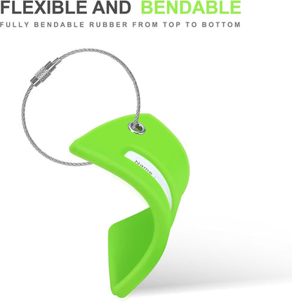 8 Pcs Luggage Tags for Suitcases, 26 Initial Letter Travel Luggage Baggage Identification Labels ID Tags Fully Bendable Tags with Stainless Steel Loop (Letter H, Green)