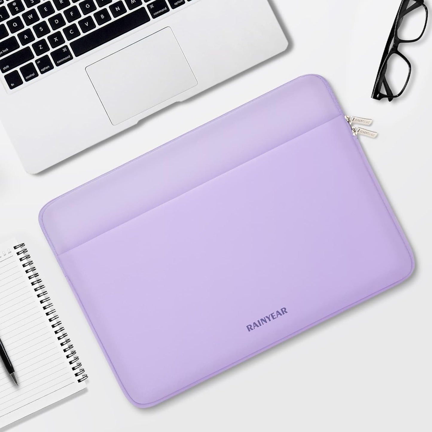 RAINYEAR Laptop Sleeve Case 15.6 Inch, Protective Portable Case with Front Pocket, Briefcase Handbag Computer Carrying Bag Laptop Bag Compatible for HP, Dell, Asus, Lenovo, Notebook, Purple