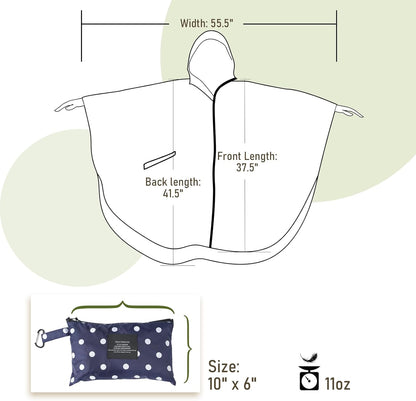 SaphiRose Unisex Rain Poncho Raincoat Hooded for Adults Women with Pockets