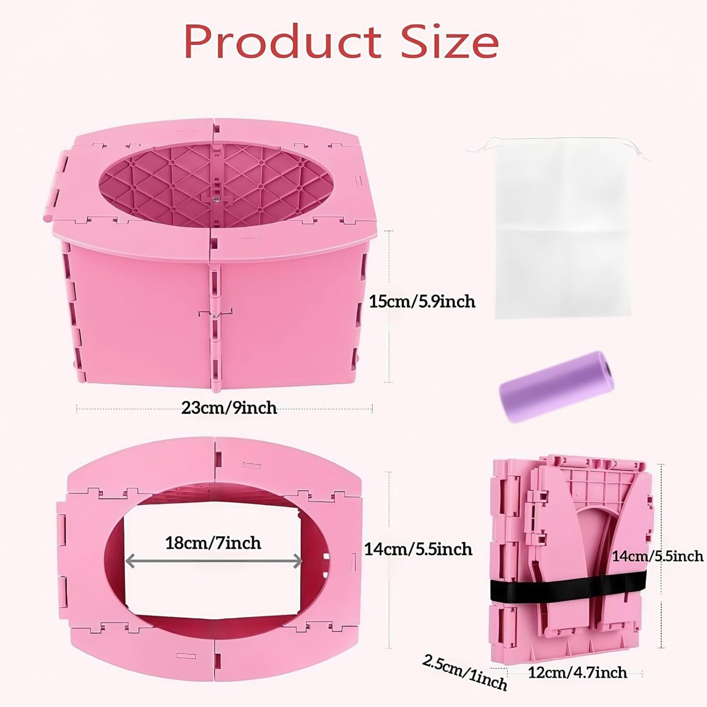 Travel Potty,Portable Potty Seat Foldable Travel Training Toilet Seat,Foldable Toilet for Outdoor Camping (Blue)