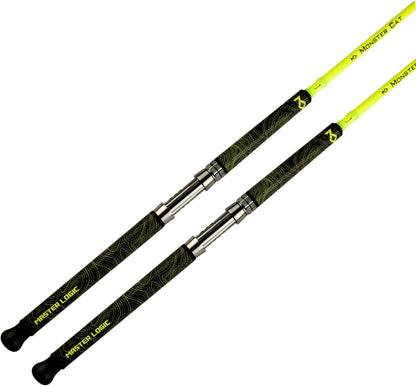 Monster Catfish Fishing Rod - 7' Medium Heavy, 1-Piece Glow in Dark Casting Rod, S-Glass & Carbon Graphite Blend, Durable EVA Foam Super Grip, Catfish Pole for Night Fishing
