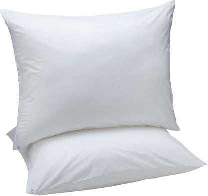 Amazon Basics Down Alternative Bed Pillows and Pillow Protector Case 2-Piece Set, 26 in x 20 in, Soft Density, Standard - Pack of 2, White