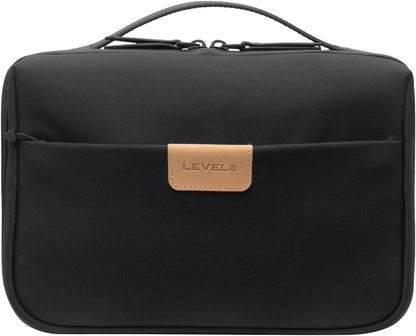 LEVEL8 Travel Toiletry Bag for Women Men, Travel Organizer Water Repellent, Makeup Organizer with Hang Hook for Travel Accessories, Large/Black
