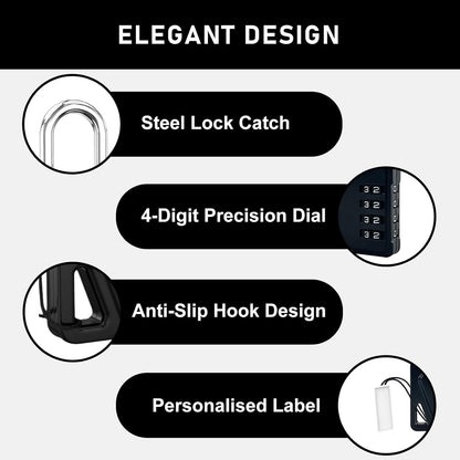 LAFENLIN 2 Pack Combination Locks, Locker Locks with Writable Tag, 4 Digit Padlock for Cases, Gym, Backpack, Backyard Gate, Fence, Hasp, Indoor, Outdoor Gate Lock, Weatherproof (Black - NO Key)