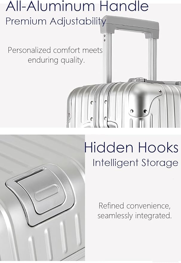 HotWay 20 Inch All Aluminum Carry On Luggage with Wheels, Hard Shell Zipperless Suitcase with TSA Locks, Gold Travel Luggage (22x14x9 Airline Approved)