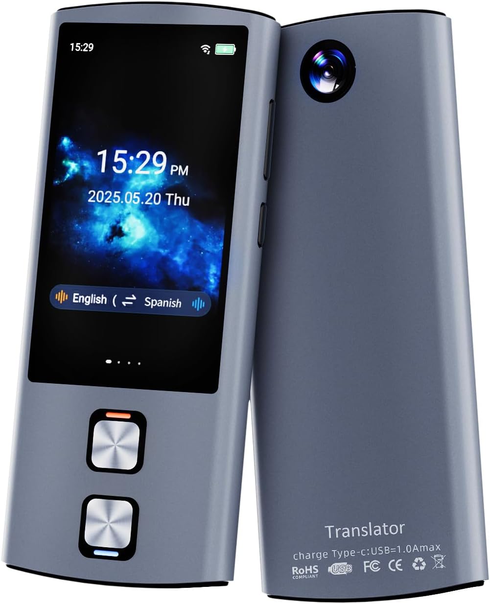 Language Translator Device, 159 Languages, 2025 AI Pocket Offline Instant Voice Translator, English to Spanish Translator Device, Communication Translation Device for Business Travel Study