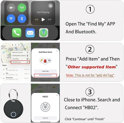 Air Tracker Tags 4 Pack Luggage Tracker Works with Find My (iOS only), Key Tracker, Wallet, Suitcase,Bicycle and More, Replaceable Battery, IP67 Waterproof