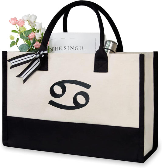 TOPDesign Embroidery Constellation Canvas Bag for Women (Cancer)