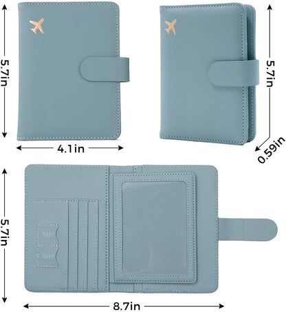 Melsbrinna Rfid Passport Holder for Travel women/Men, Cute Passport Wallet Rfid Blocking Card Slots, Rfid Passport Cover/CaseTravel Wallet, Passport Book Holder (1, Green2)