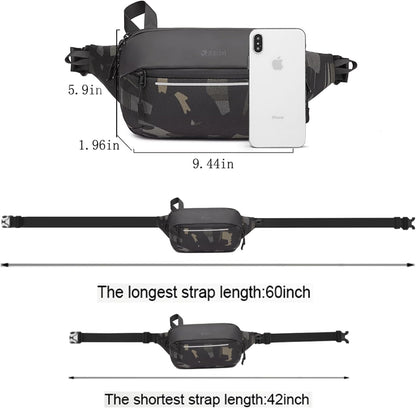 Crossbody Fanny Pack Belt Bag for Women & Men with Multi-Pockets, Waterproof Sling Bag for Travel, Running, Hiking, Cycling, Fashion Waist Bag Fits All Phones, Perfect Running Bag