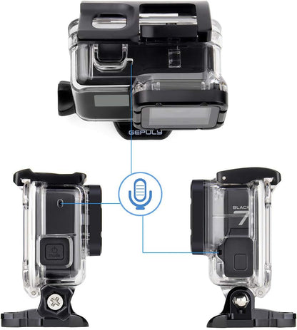 Skeleton Housing Case for Hero 2018/7/6/5 Black - GoPro Side Open Case USB Pass Through for Long-Time Recording/Live Streaming