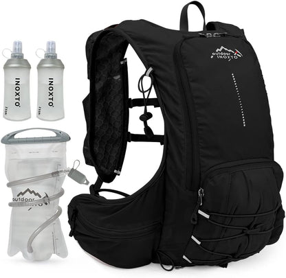 INOXTO Hydration Pack Backpack ，Water Backpack with 2L Leakproof Water Bladder, Running Hydration Vest for Man, Daypack for Cycling Motocross Climbing Trail Running