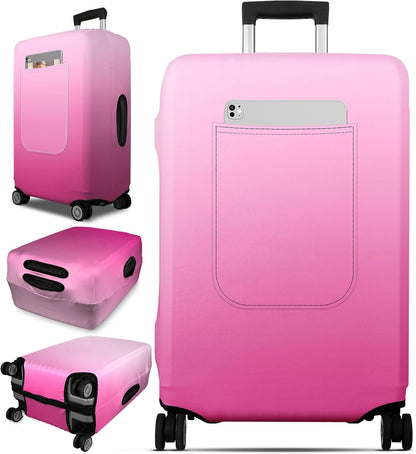Slohif Luggage Cover for Suitcase Tsa Approved Protector - Luggage Sleeve Large Suit Case Cover Travel Stretch Baggage Case Protective Washable Fit 24-27 Inch Rose Gradient M
