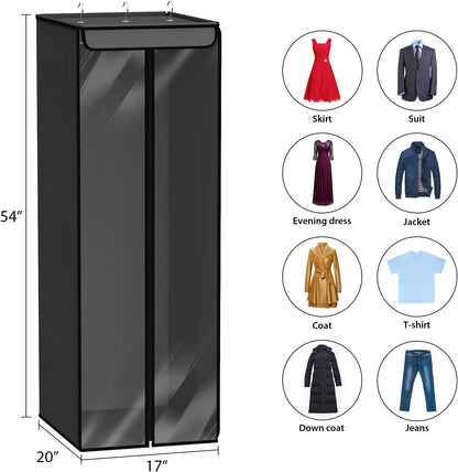 Univivi Garment Bags for Hanging Clothes, Large Clothes Storage Bags Closet Organizer with Clear Window, Premium Hanging Garment Storage Bag for Suits, Coats, Dresses, 54", 2 Pack (Dark Grey)