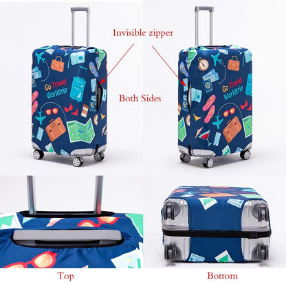Travelkin Luggage Cover Washable Suitcase Protector Anti-scratch Suitcase cover Fits 18-32 Inch Luggage (Go travel-Trip, XL)