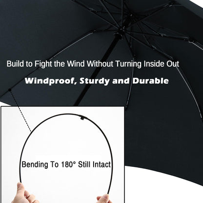 LANBRELLA Compact Reverse Folding Umbrella Auto Windproof Travel Umbrella