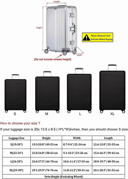Luggage Cover, THome Protective Washable Suitcase Cover - Travel Elastic Spandex Suitcase Protector Fits 26 to 29 Inch Black