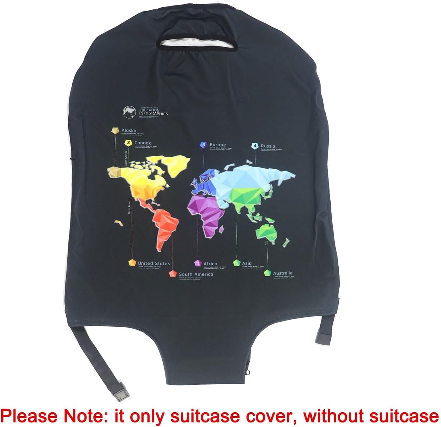 MosaiRudo Thicker Luggage Cover Elastic Suitcase Cover Protector Fits 18-32 Inch Suitcase Travel Accessories (Abstract Map, M)